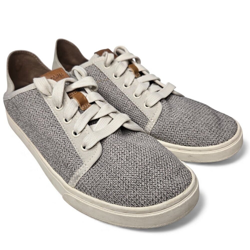 Olukai Pehuea Li Sneakers Women's Lace Up‎ Knit Top Flip Backs Resort Lounge 8.5
